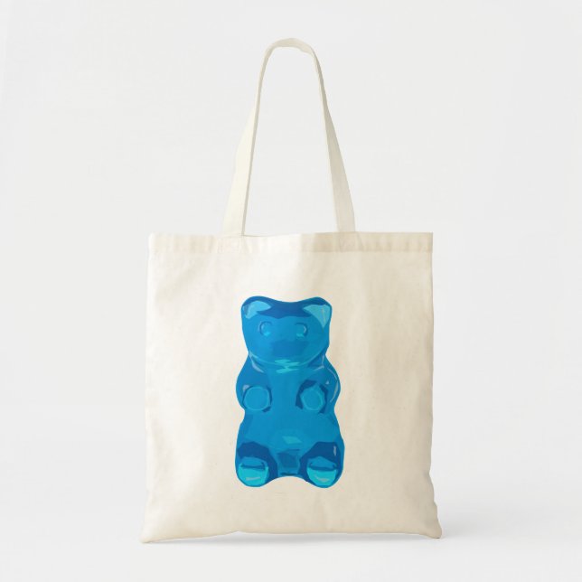 Blaue Gummybear Illustration Tragetasche (Vorne)