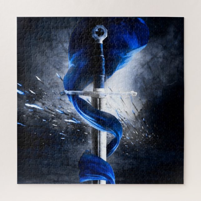 Blaue Gürtelschwert Puzzle (Vertikal)