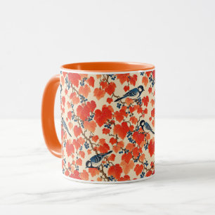 Blaue Häher und Herbstreben Tasse