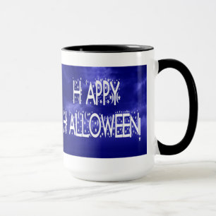 Blaue Halloween-Texttasse für die Nacht zum Frohen Tasse