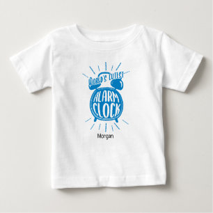 Blaue Hand gezeichnet Niedliche Alarmmaske der Wel Baby T-shirt