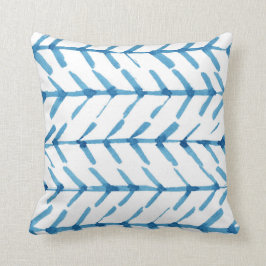 Blaue, handgestrichene Pfeile Polyester Throw Kiss Kissen