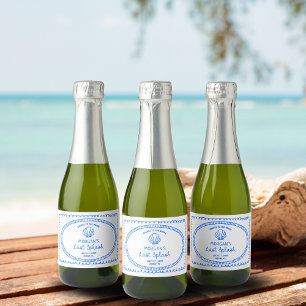 Blaue handgezeichnete letzte Spritzer Junggesellin