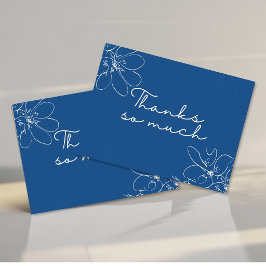 Blaue handgezeichnete Wildblume "Vielen Dank" Dankeskarte