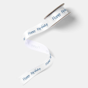 Blaue Happy Birthday Retro-Typografie Satinband