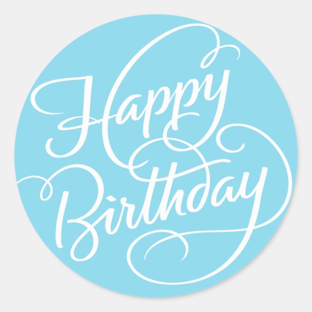 BLAUE HAPPY BIRTHDAY | STICKER (Vorderseite)