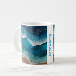 Blaue Harzwellen Strand Kaffeetasse
