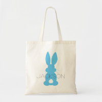 Blaue Häschen-Silhouette Ostern personalisiert