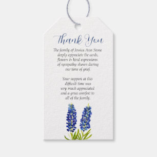Blaue Hauben Sympathie Blumen Trauerflor Dankeschö Geschenkanhänger