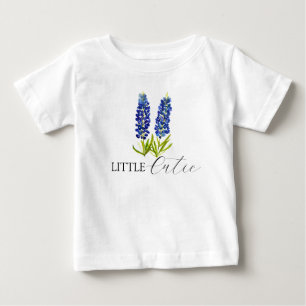 Blaue Hauben Texas Aquarell Floral Baby  T-shirt