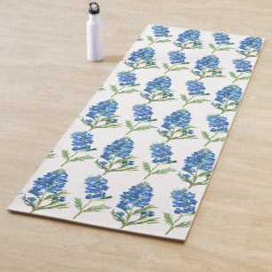 Blaue Hauben Texas Blaue Blumen Aquarell Yogamatte