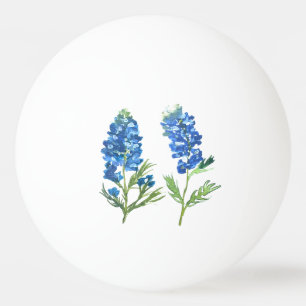 Blaue Hauben Texas Blaue Blumen vintage Aquarell Tischtennisball