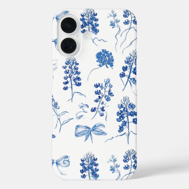 Blaue Hauben Texas-Blume Floral Blaues Schleifenmu Case-Mate iPhone Hülle (Rückseite)