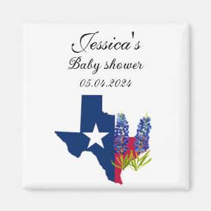Blaue Hauben Texas Blume Florale Babyparty Magnet