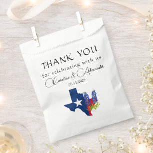 Blaue Hauben Texas Blumen Moderne Schicke Hochzeit Geschenktütchen