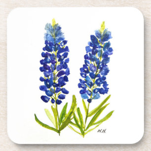 Blaue Hauben Texas State Blumen Lupine Aquarell Getränkeuntersetzer