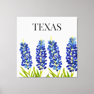 Blaue Hauben, Texas State Blumen Lupine Aquarell Leinwanddruck