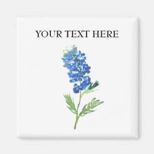 Blaue Hauben Texas State Blumen Lupine Aquarell Magnet