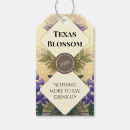 Blaue Hauben von Texas Flaschenetiketten-Set Geschenkanhänger