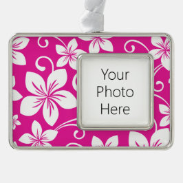 BLAUE HAWAII (HOT PINK) Rahmen-Ornament SILBER