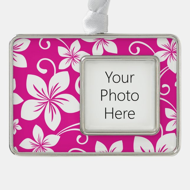 BLAUE HAWAII (HOT PINK) Rahmen-Ornament SILBER (Vorderseite)