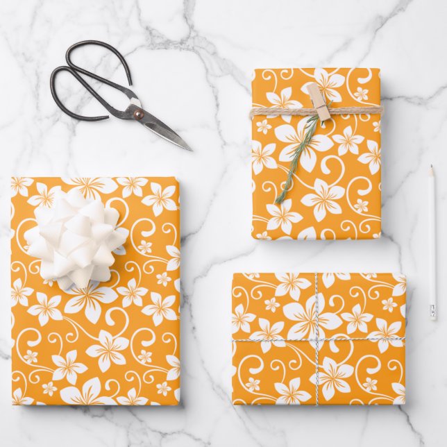 BLAUE HAWAII (MANDARINE) GESCHENKPAPIER SET (Vorderseite)