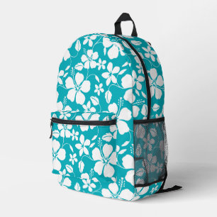 BLAUE HAWAII-MUSTER IN TEAL BEDRUCKTER RUCKSACK