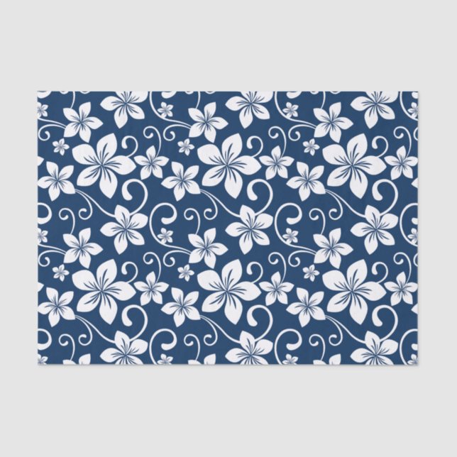 BLAUE HAWAII (NAVY) SEIDENPAPIER (Vorderseite)