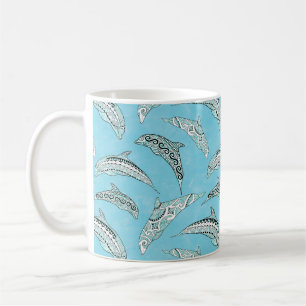 Blaue Hawaiianische Stammesdelphine Kaffeetasse