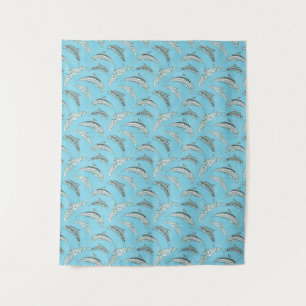 Blaue Hawaiianische Stammesdelphine Wandteppich