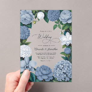 Blaue Haze, Blasses Delft & Cloud White Hochzeit Acryleinladungen