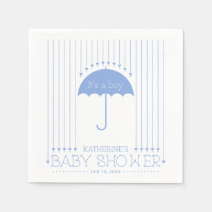 Blaue Hearts Jungen Baby Shower Party Papiertücher Serviette