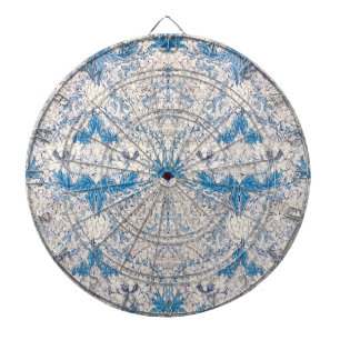 Blaue Heckenkirsche (von William Morris) Dartscheibe
