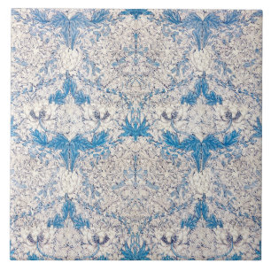 Blaue Heckenkirsche (von William Morris) Fliese