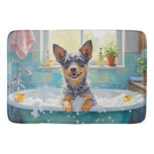 Blaue Heeler-Badezeit Fröhliche Badezimmerdekorati Badematte