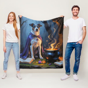 Blaue Heeler-Hund - Whimsical Halloween-Malerei Fleecedecke