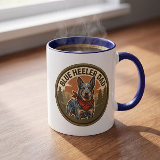 Blaue Heeler-Vater-Kaffeetasse | Geschenk für den Tasse