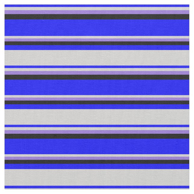 Blaue, hellgraue, Lila und schwarz gefärbte Linien Stoff (Nahaufnahme)