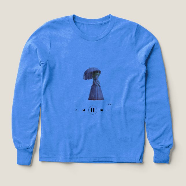 Blaue Hemd Mädchen entworfen Puppe (Design Vorderseite)