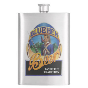 Blaue Henne-Bier-Edelstahl-Flasche Flachmann