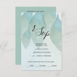 Blaue Herbstfarbe Kunst RSVP Karte