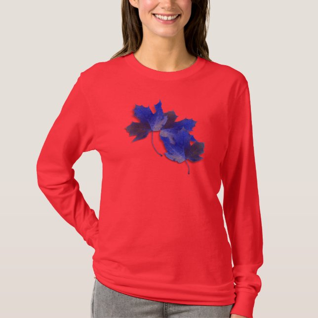 Blaue Herbstleaves T-Shirt (Vorderseite)