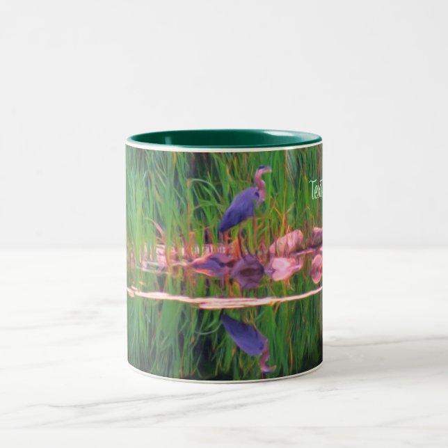 Blaue Herde Reflections Tierische Kunst Personalis Zweifarbige Tasse (Mittel)