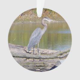 Blaue Heron-Doppelschicht Ornament