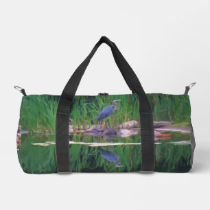 Blaue Heron-Naturmalerei Duffle Bag