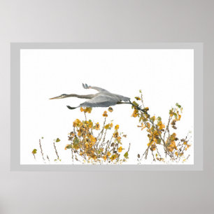 Blaue Heron Vögel Wildtiere Poster