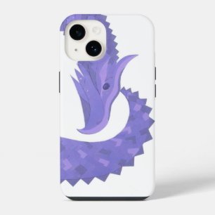 Blaue Herz-Drache auf Weiß iPhone 14 Hülle