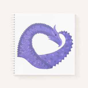 Blaue Herz-Drache auf Weiß Notizbuch