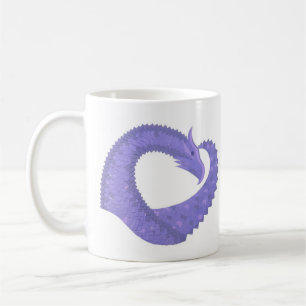 Blaue Herz-Drache auf Weiß Tasse