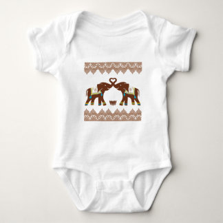 Blaue Herz-Elefant-Karte Baby Strampler